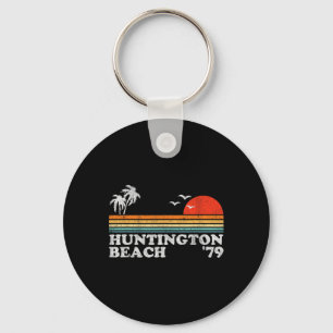 Vintage Huntington Beach California Retro Surfing  Keychain
