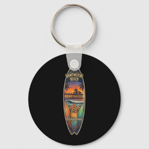 Vintage Huntington Beach California Surf Vibes Keychain