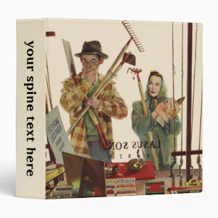 Vintage Husband and Wife with Gardening Tools Binder