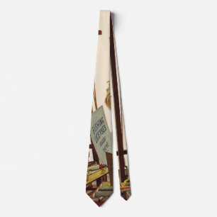Vintage Husband and Wife with Gardening Tools Tie