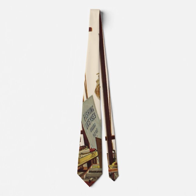 Vintage Husband and Wife with Gardening Tools Tie (Front)