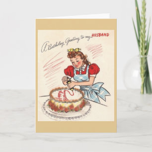 Vintage Husband Birthday Greeting Card