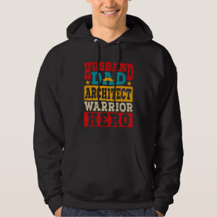 Vintage Husband Dad Architect Proud Hero Costume F Hoodie