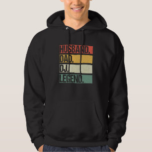 Vintage Husband Dad Dj Disc Legend Music Fathers Hoodie