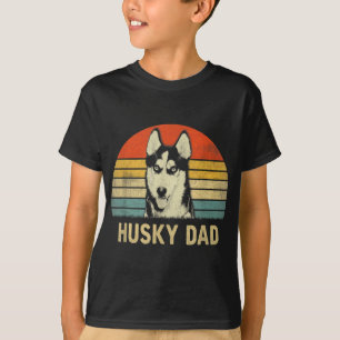 Vintage Husky Dad Father's Day Gifts For Dog Lover T-Shirt