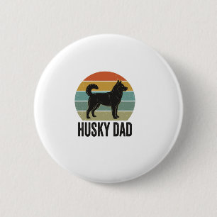Vintage Husky Dad Retro Dog Vector Design_1 2 Inch Round Button