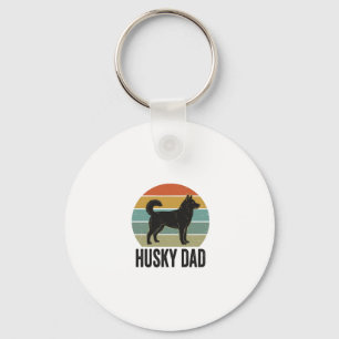 Vintage Husky Dad Retro Dog Vector Design_1 Keychain