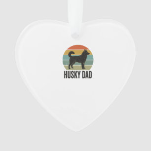 Vintage Husky Dad Retro Dog Vector Design_1 Ornament