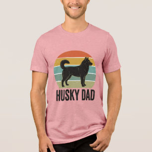 Vintage Husky Dad Retro Dog Vector Design_1 Tri-Blend Shirt