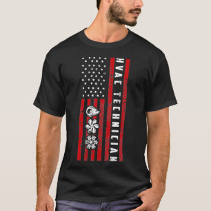 Vintage HVAC Technician USA HVAC Tech American Fla T-Shirt