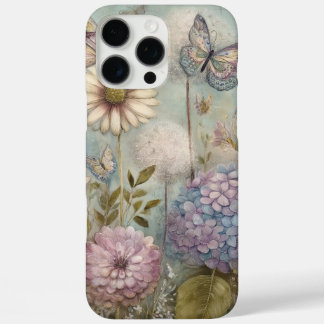 Vintage Hydrangea and Dandelion Fairy Garden Magic iPhone 16 Pro Max Case