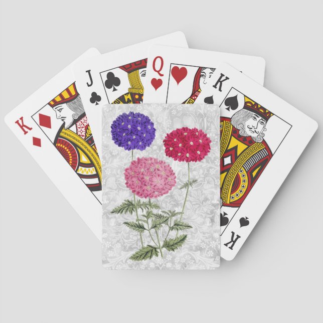 Vintage Hydrangea Flower Floral Playing Cards (Back)