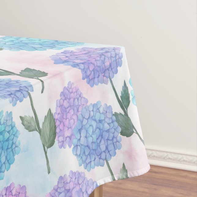 Vintage hydrangea pattern tablecloth (In Situ)