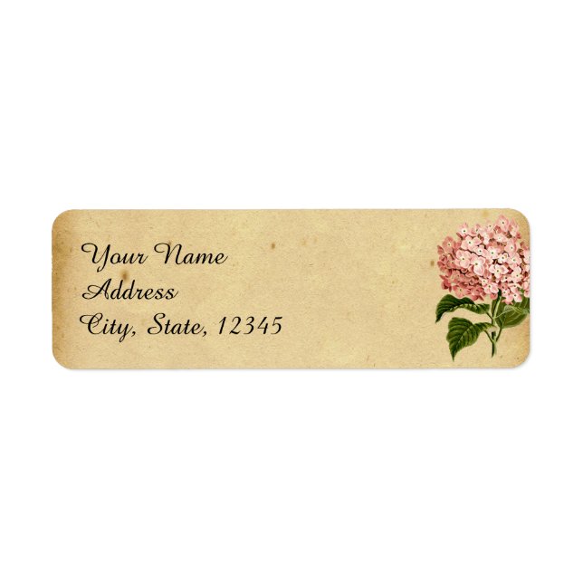 Vintage Hydrangea Wedding Label (Front)