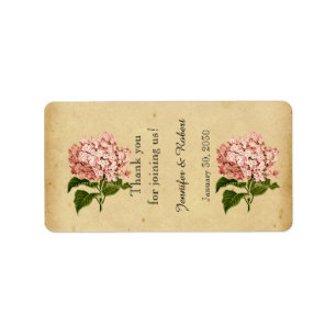 Vintage Hydrangea Wedding Lip Balm Label