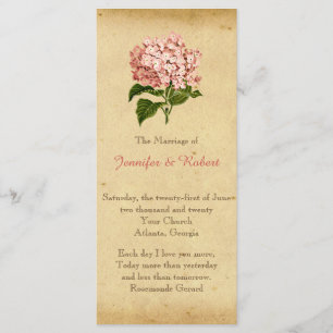 Vintage Hydrangea Wedding Program
