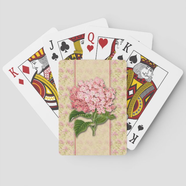 Vintage Hydrangeas Playing Cards (Back)