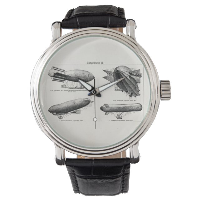 Vintage Hydrogen Blimps Zeppelins Balloons Retro Watch (Front)