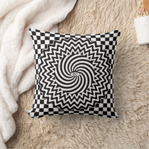 Vintage Hypnotic psychedelic eye Throw Pillow