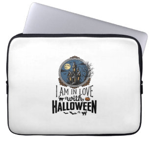 Vintage I Am In Love With Halloween Shirt Design_1 Laptop Sleeve