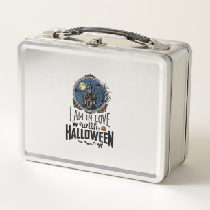Vintage I Am In Love With Halloween Shirt Design_1 Metal Lunch Box