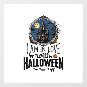 Vintage I Am In Love With Halloween Shirt Design_1 Window Cling