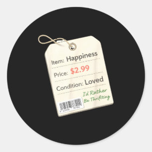 Vintage I’d Rather Be Thrifting Thrift Store _2 Classic Round Sticker