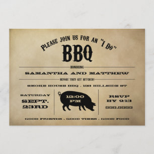 Vintage "I Do" BBQ Rehearsal Dinner Invite