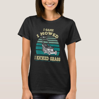 Vintage I Game I Mowed I Kicked Grass  Lawn Mower  T-Shirt