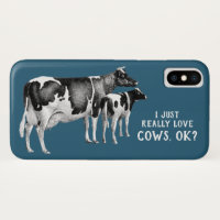 Vintage I Just Really Love Cows | White Text