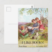 Vintage I Like Books Poster by Kate Seredy 1962