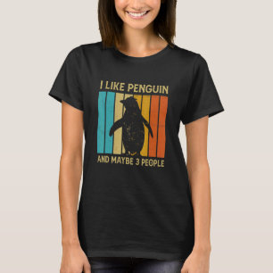 Vintage I Like Penguin And Maybe 3 People Women T-Shirt