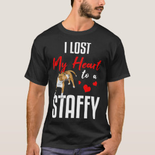 Vintage I Lost My Heart To A Staffy Amstaff Terrie T-Shirt