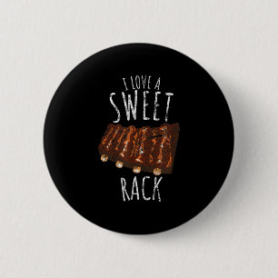 Vintage I Love A Sweet Rack Funny Bbq Grilling Rib 2 Inch Round Button