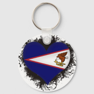 Vintage I Love American Samoa Keychain