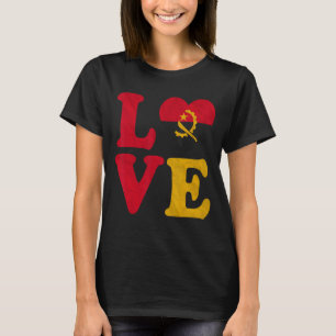 Vintage I Love Angola Flag Heart Angolan Roots Pri T-Shirt