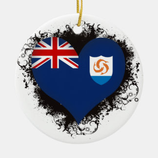 Vintage I Love Anguilla Ceramic Ornament