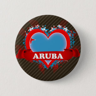 Vintage I Love Aruba 2 Inch Round Button