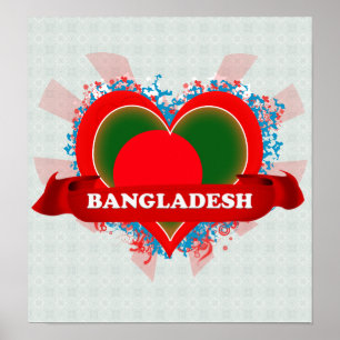 Vintage I Love Bangladesh Poster