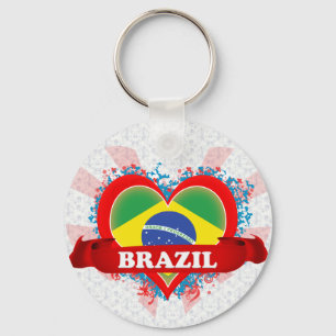 Vintage I Love Brazil Keychain