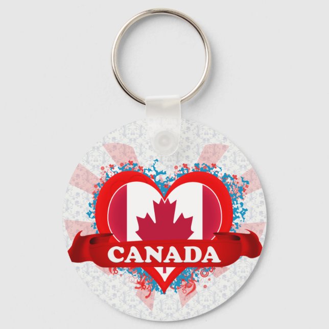 Vintage I Love Canada Keychain (Front)
