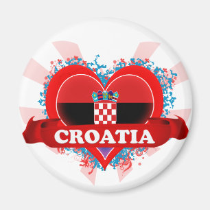 Vintage I Love Croatia Magnet