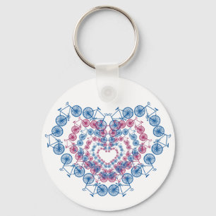 Vintage I love Cycling Keychain