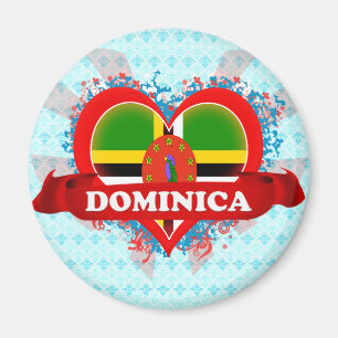 Vintage I Love Dominica Magnet