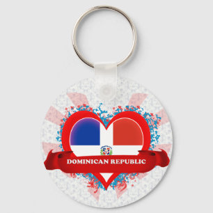 Vintage I Love Dominican Republic Keychain