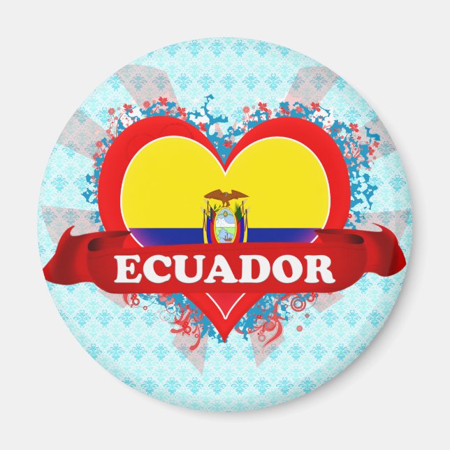 Vintage I Love Ecuador Magnet (Front)