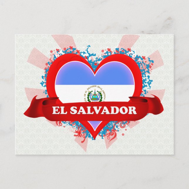 Vintage I Love El Salvador Postcard (Front)