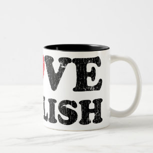 Vintage I Love English Mug