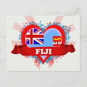 Vintage I Love Fiji Postcard