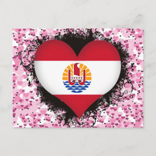 Vintage I Love French Polynesia Postcard
